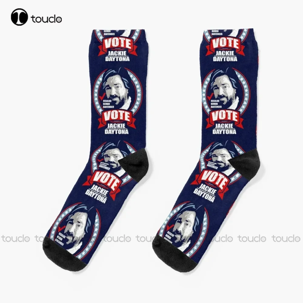 Gaske Mas Jackie Daytona Vote Jackie Daytona Vampire What We Do In The Shadows Socks Soccer Socks Men Christmas Gift Custom Sock