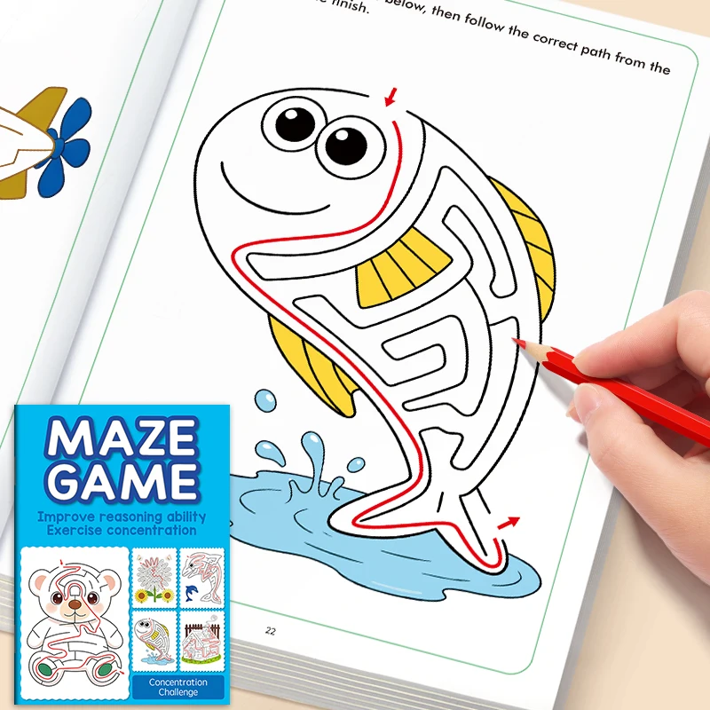 

Занимательная книга-лабиринт для детей, 32 вида лабиринтов, увлекательные и обучающие лабиринты, красочные страницы высокого разрешения, 32 страницы, тема с милыми животными, идеальный подарок на праздник