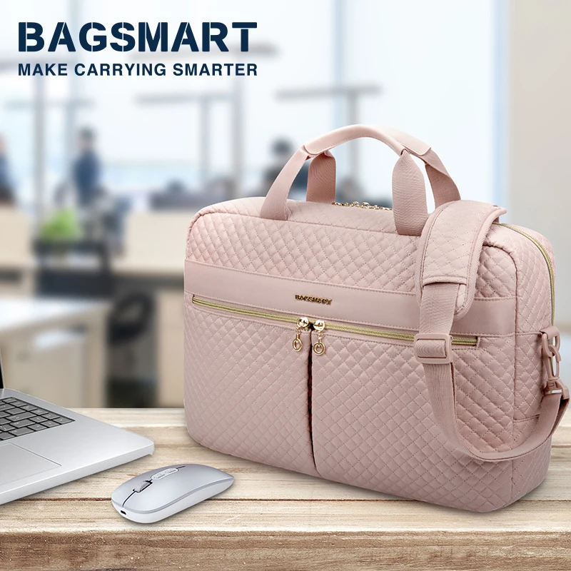 BAGSMART Laptop Bags for Women 15.6 17.3 inch Notebook Bag for Macbook Air Pro 13 15 Computer Handbag Briefcase Work Bag