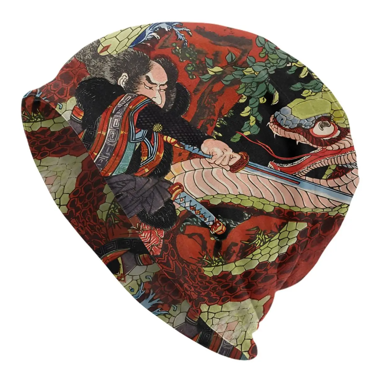 SAMURAI FIGHTS GIANT SNAKE Mouse Pad Aesthetic Warm Hip hop Street Punk Gothic Hats Streetwear