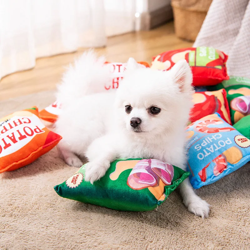 

Potato Chips out package over wrap Emulation Voice Pet’s Lovely Chewing Fleece Toy Accompany Dog’s Ownself noises maker Toy