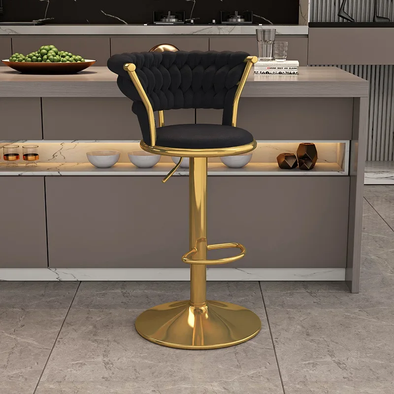 Luxurious Adjustable Bar Chair Office with Backrest High Lift Bar Chair Nordic Style Hokery Kuchenne Nowoczesne Furniture