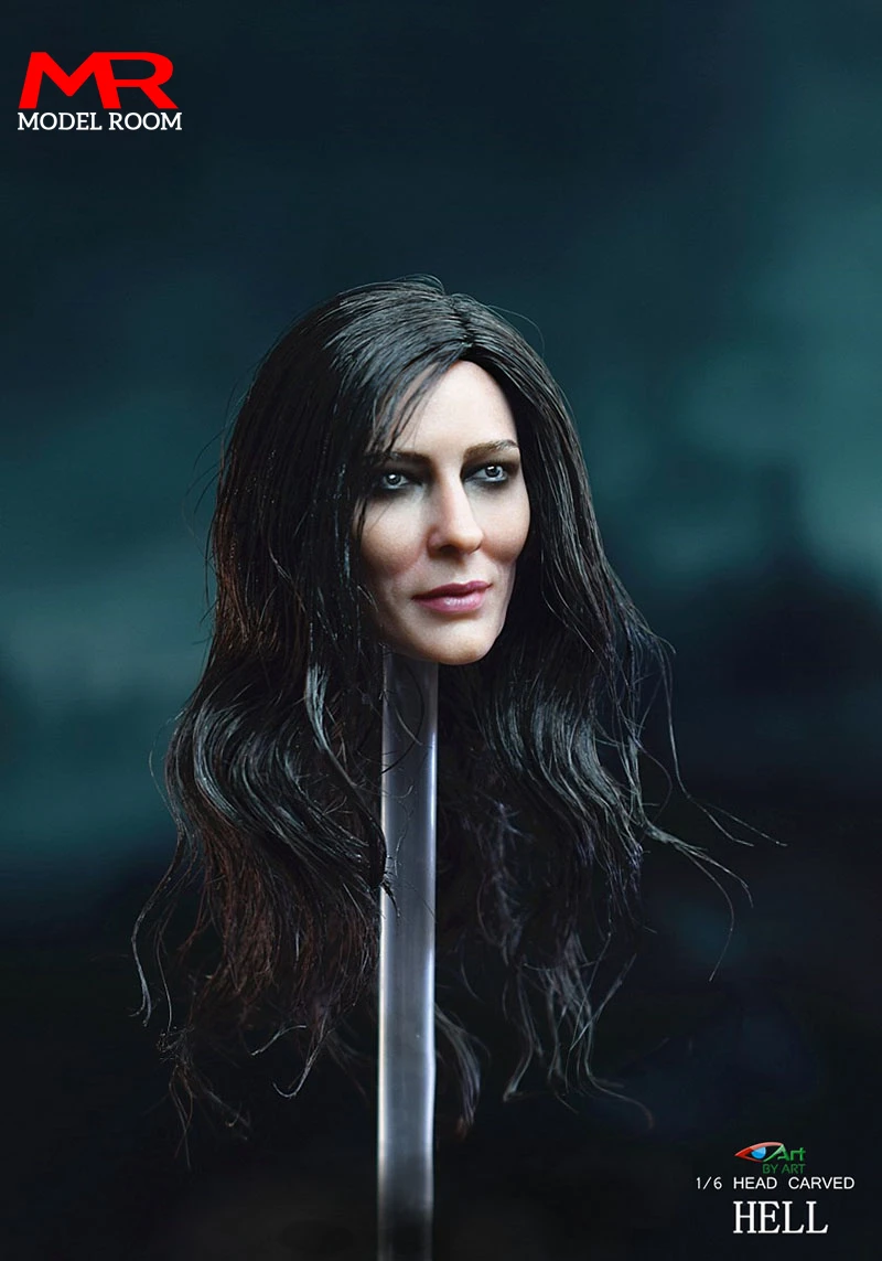 In Stock BY-ART BY-T9 1/6 Goddess of Death Hela Head Sculpt Cate Blanchett Head Carving Model Fit 12\'\' Action Figure Body Dolls