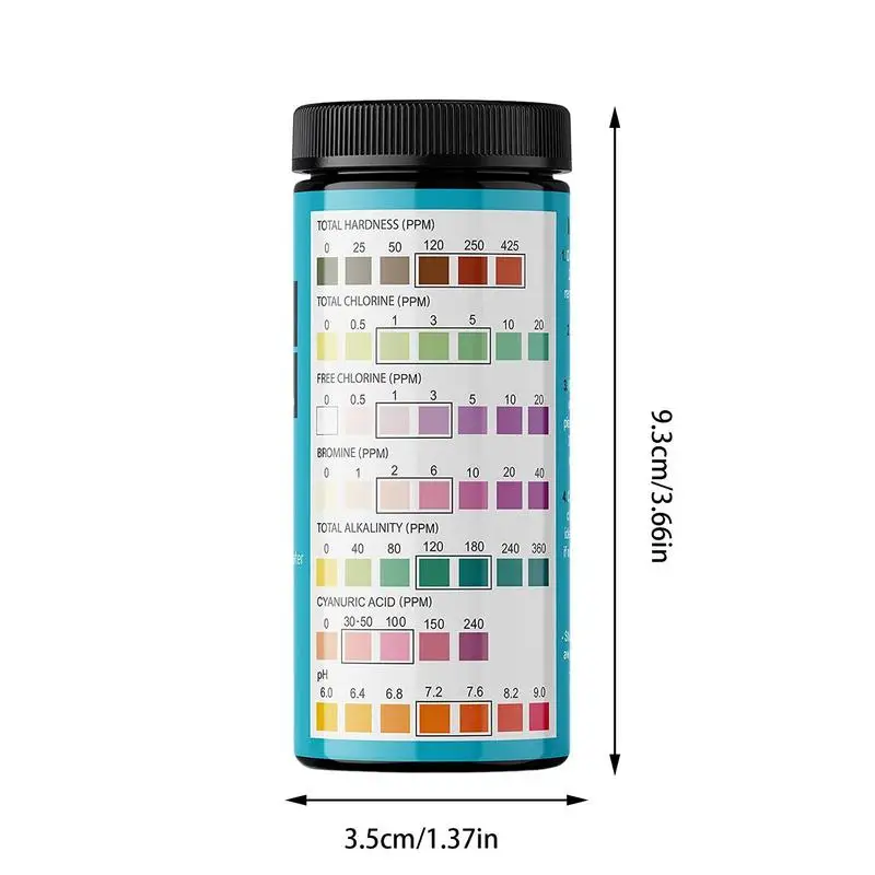 Strisce reattive Spa strisce Spa e piscina per acqua salata 100 strisce Kit per Test di durezza dell'acqua Tester di PH ad alta precisione per sale di cloro