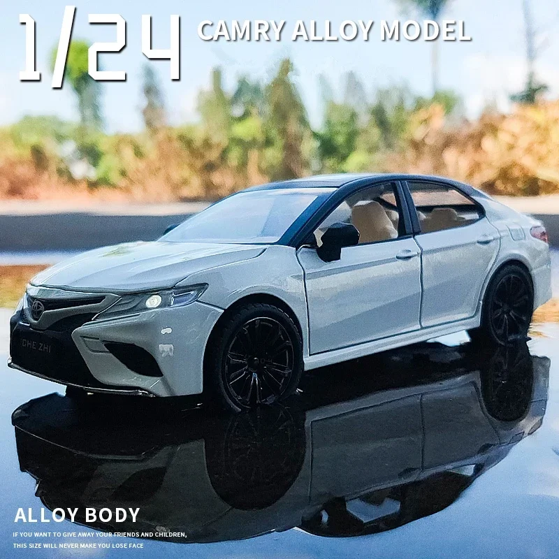 1:24 Toyota Camry Alloy Car Model Diecast Metal Toy Vehicles Car High Simulation Sound Light Collection Childrens Toy Gift A165