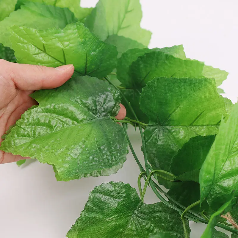 12pcs Green Vine Silk Artificial Ivy Leaf Garland Plants Large Grape Leaves ​DIY Home Decor Wedding Bathroom Garden Decoration