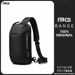 BANGE New Chest Bag Anti-theft Multi-function Men's Messenger Bag Waterproof Shoulder Bag USB Charging Travel Men's Chest Bag