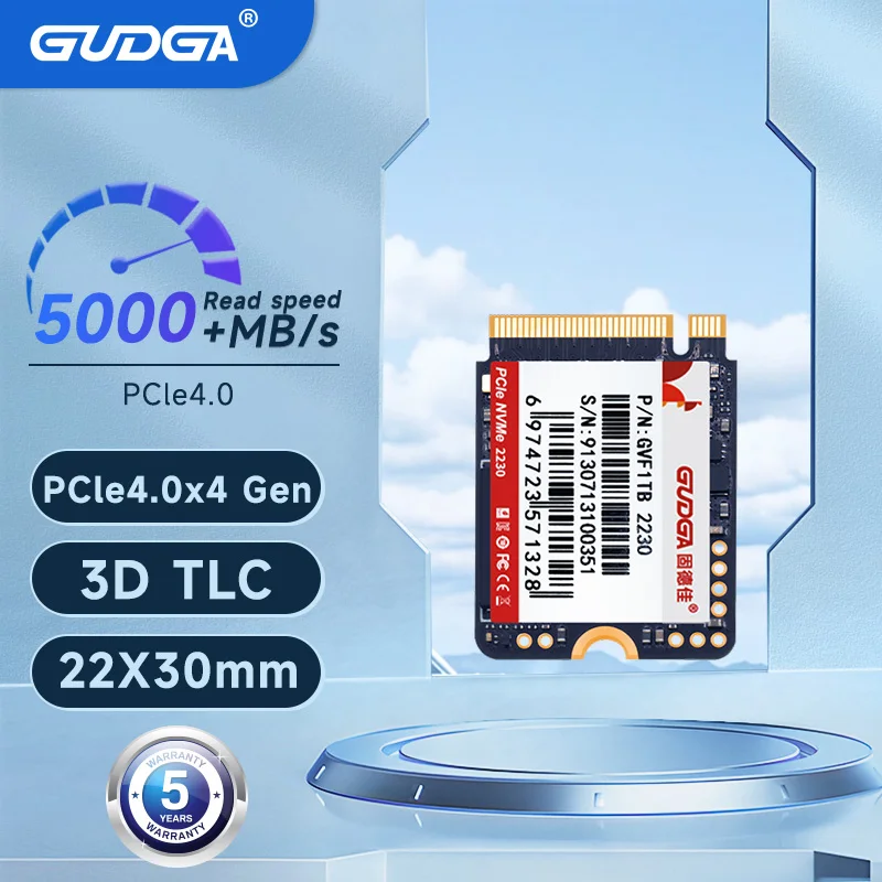 

GUDGA Nvme 2230 M2 Mini PCIe x4 Gen4 SSD 512GB 1TB For Steam Deck Microsoft Surface Laptop Internal Solid State Drive