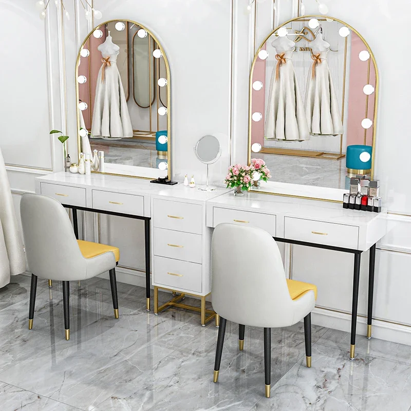 

Women Nordic Dressing Table Stand Luxury Modern Makeup Dressers Princess Girls Coiffeuse De Chambre Maquillage House Furniture