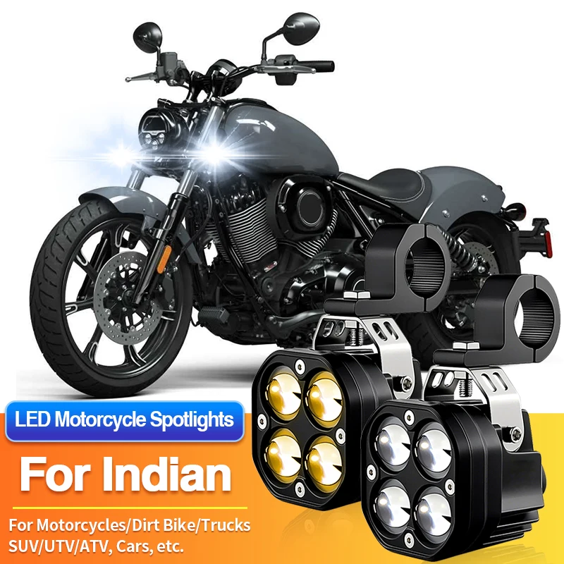 

Комплект универсальных светодиодных фар для мотоциклов, 2-цветные противотуманные фары для UTV/ATV, для Indian Challenger/Chief/Chieftain/FTR/Pursuit/Roadmaster