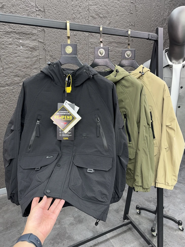 

Svip Мужская куртка с капюшоном, уличная модная повседневная рабочая одежда, пальто, весна-осень, длинное све, стандартная длина, городское пальто