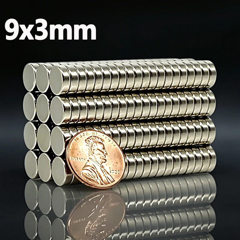 9x3mm Magnet N35 NdfeB Permanent Magnetic Imanes 9*3mm Accessory 10-100pcs Round Shape Strong Neodymium Magnet Hardware