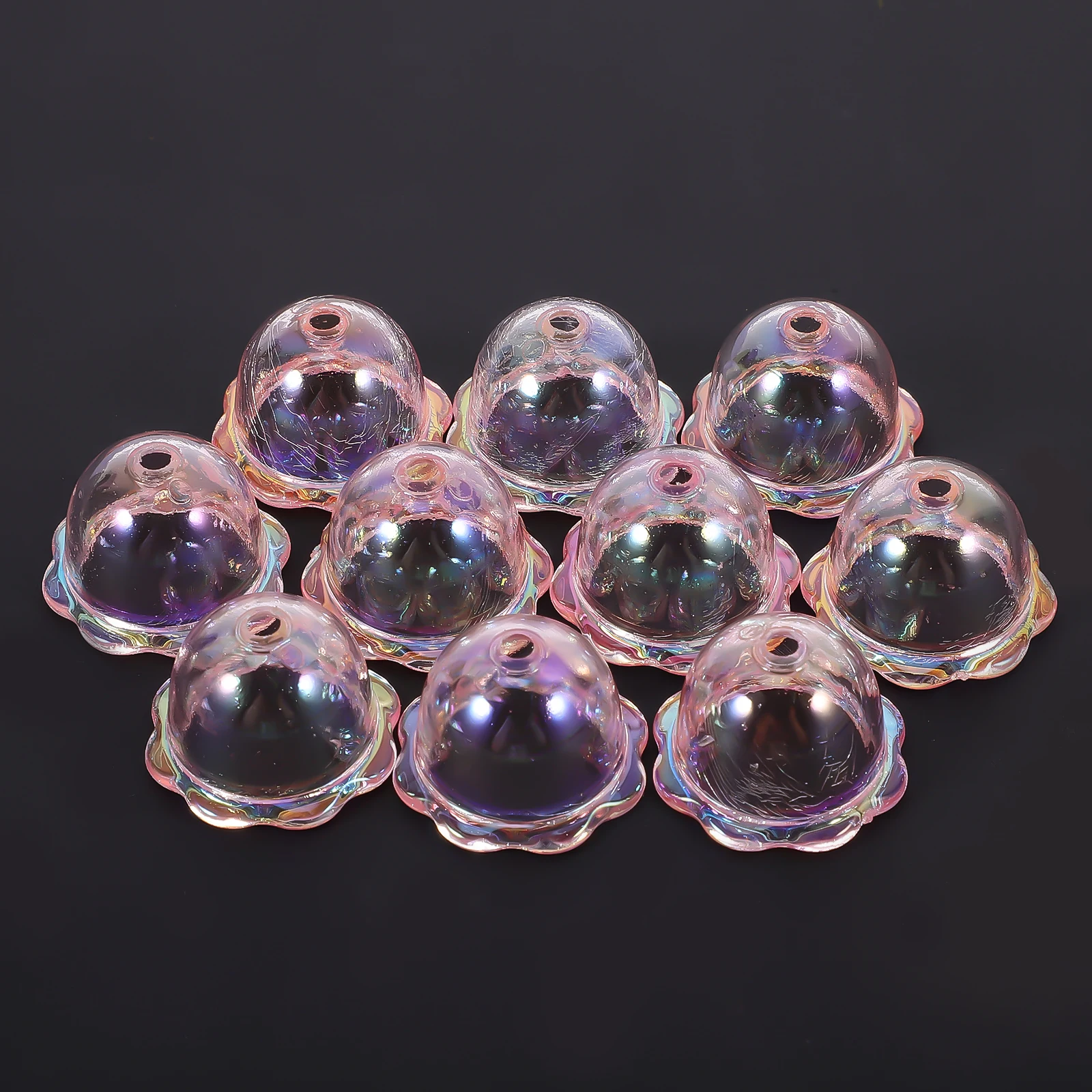 

10pcs Wind Bell Clear Hollow Acrylic Floral Craft Jewelry Making Supplies Prisms Loose Wind Chime Kits Small