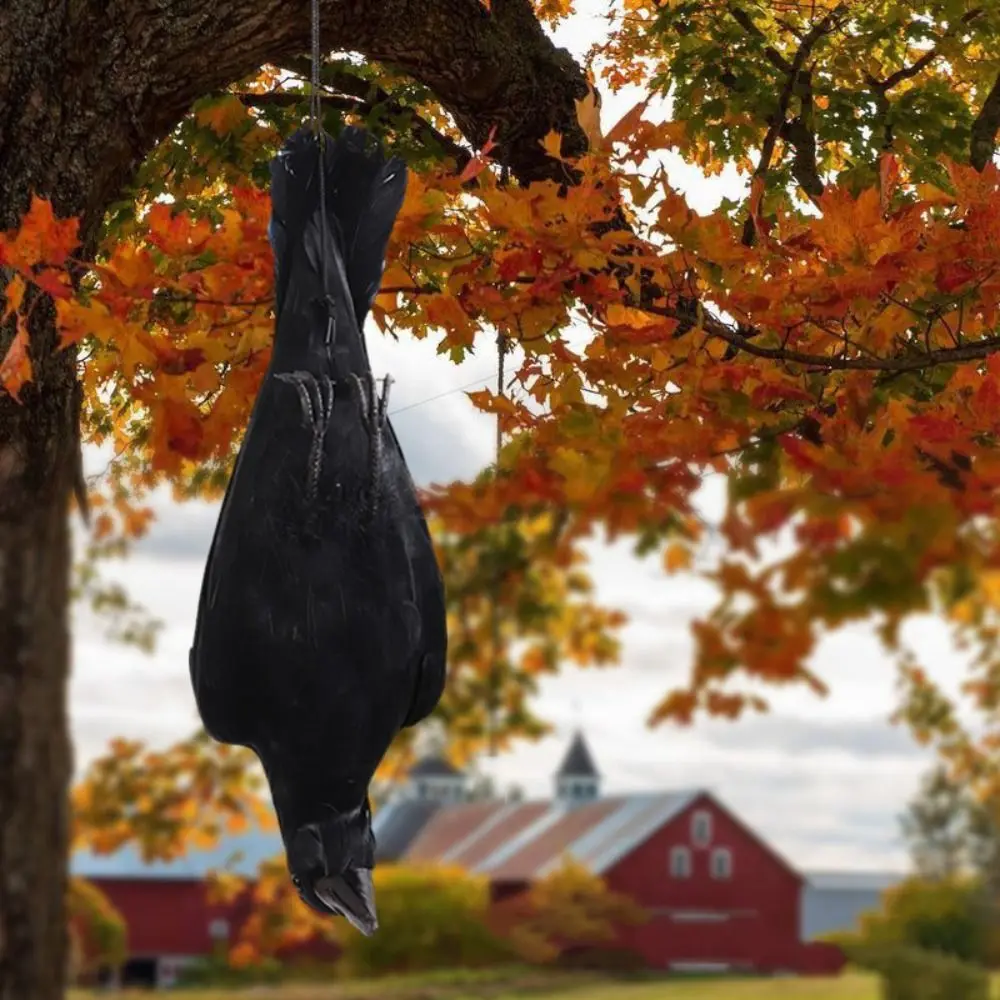 New Plastic Feathers Fake Black Crow Black Garden Decor Realistic Hanging Crow Decoy Realistic Fake Bird Halloween