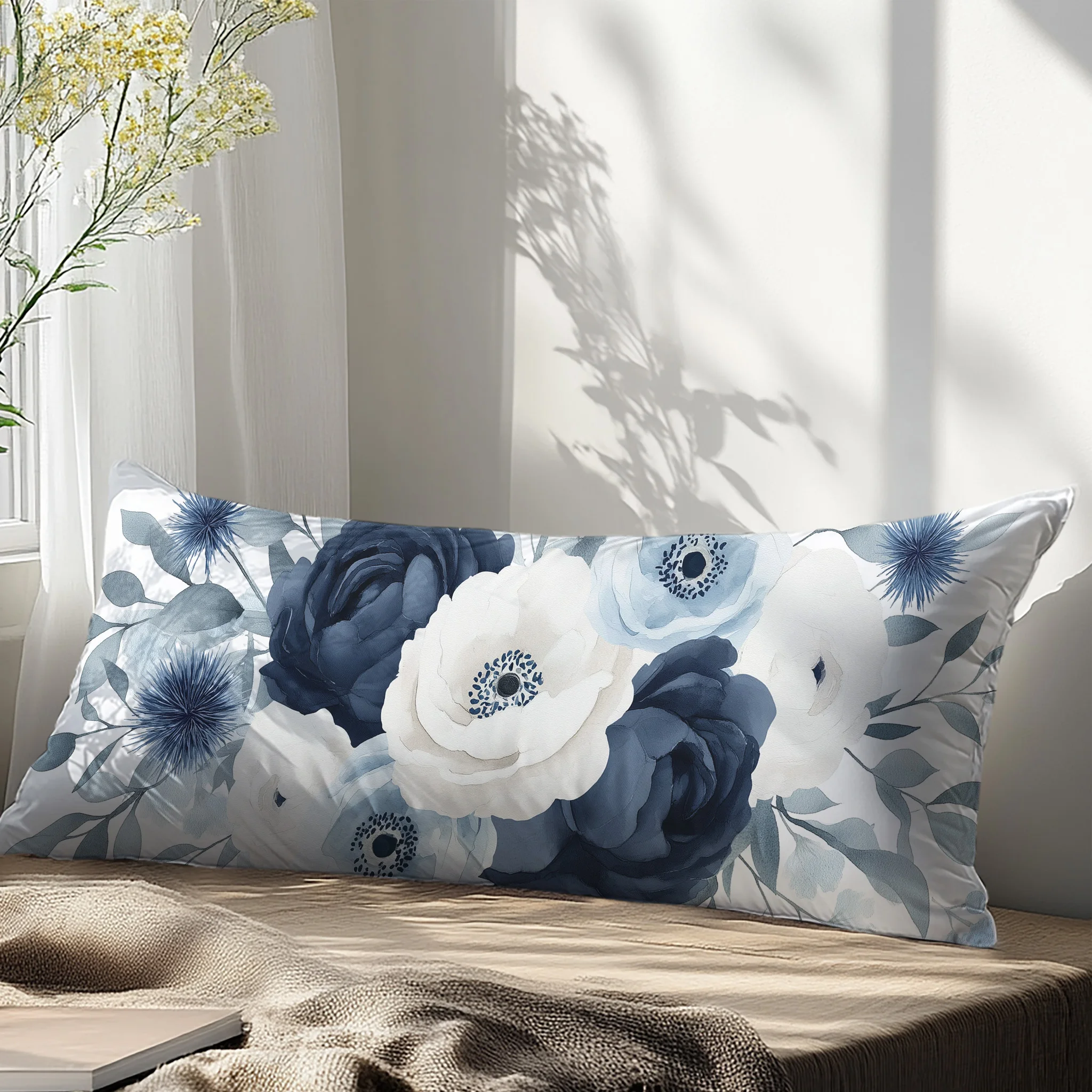 Luxurious Autumn-Winter Bedroom Pillowcase | Ultra-Soft Breathable Polyester, Zippered, Dual-Use for Sofa and Bed Decor