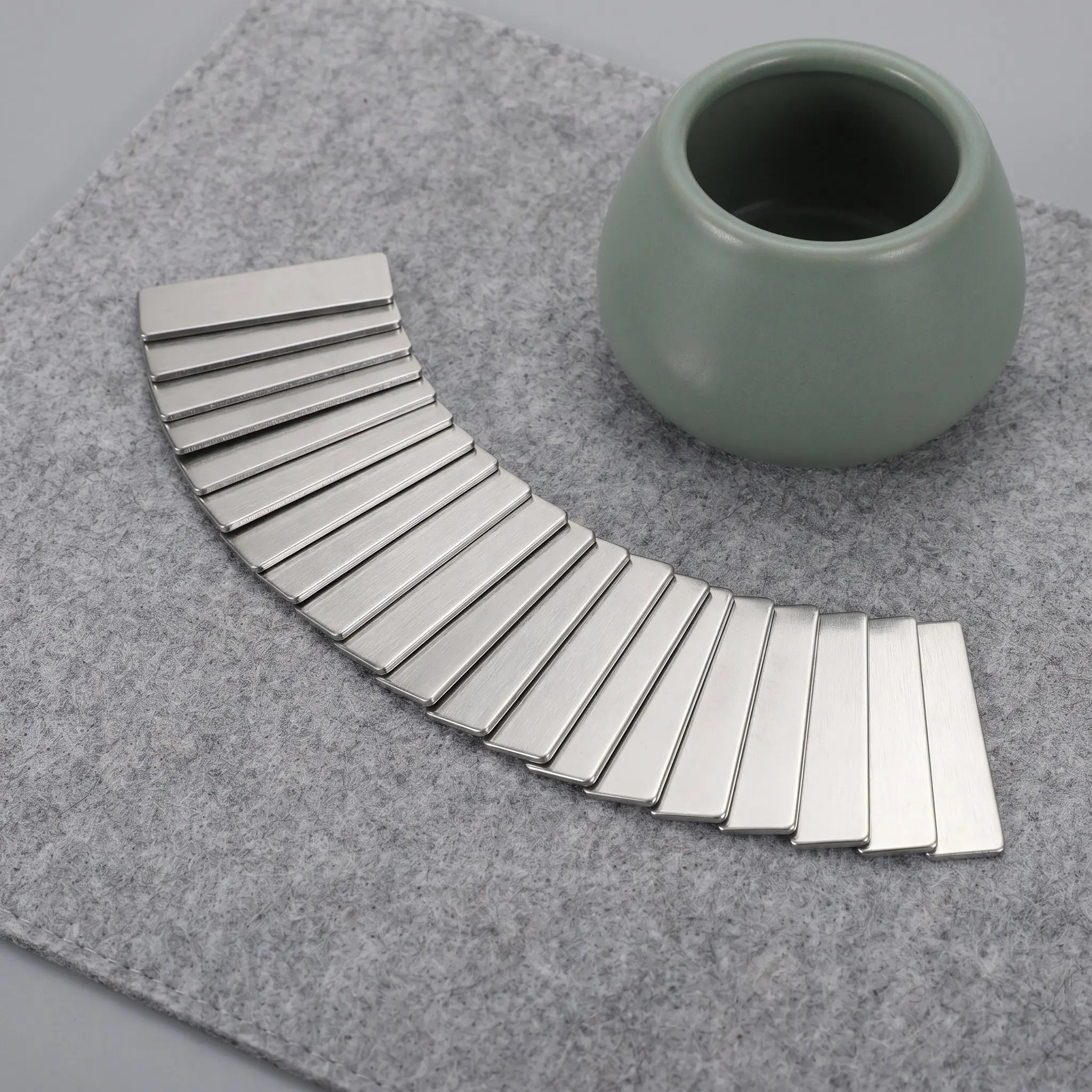 20Pcs Stainless Steel Name Plates Golden Engraving Blanks Smooth Metal Tags for Custom Employee Badges Equipment