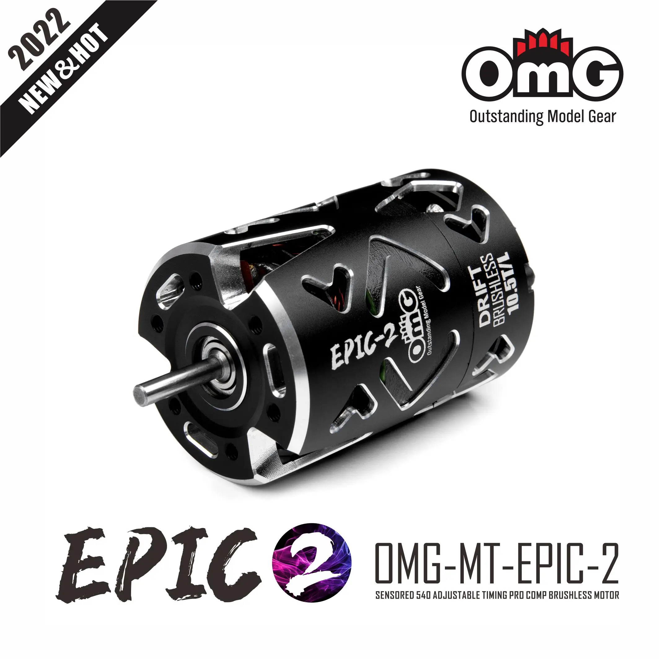 EPIC-2 8.5T 10.5T 13.5T OmG EPIC-2 540 Sensored Brushless Timing-Adjustable Top Motor KV3750 KV2955 for RC Drifting On-Road Car