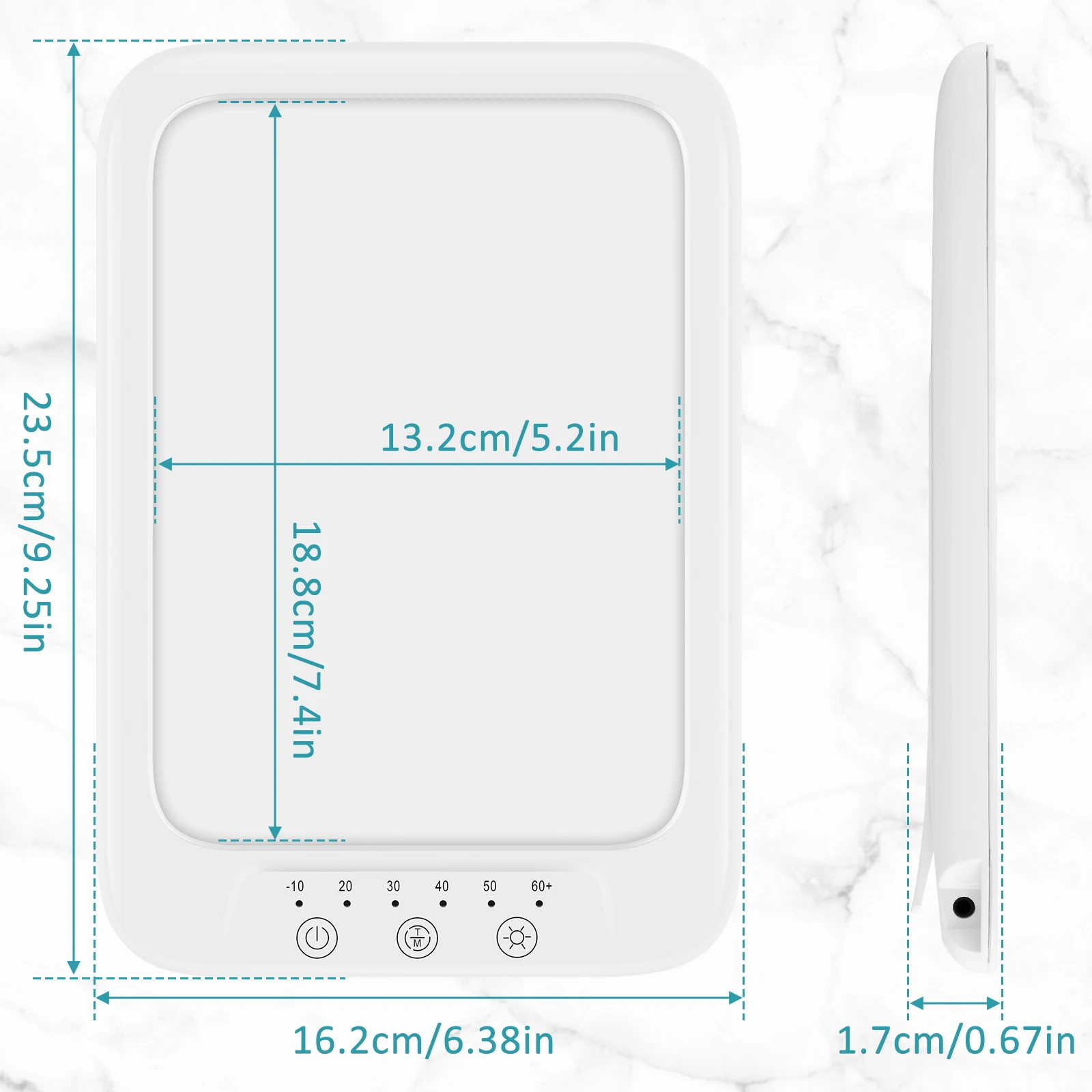 Sad Lamp 2800-6000K Simulated Sunlight Lamp Dimmable Improve Mood Light 3 Color Temperature Happy Mood Lamp Portable Square