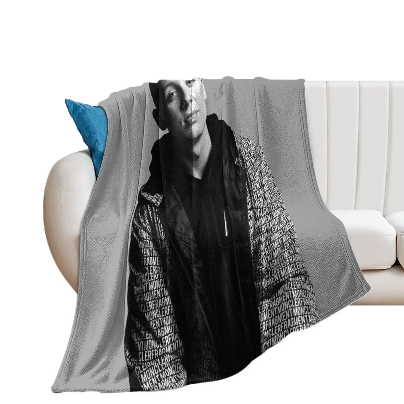 

Aitch Mono Portrait Throw Blanket Soft Thermal Blankets