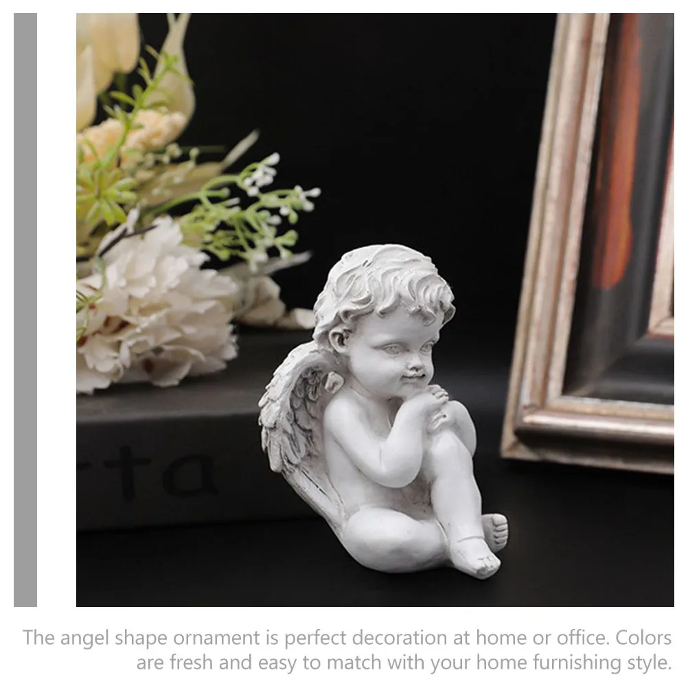 

3Pcs Resin Angel Adornment Decorative Artware Home Office Garden Statues Fresh Colors Practical Long-Lasting Angel Sculpture