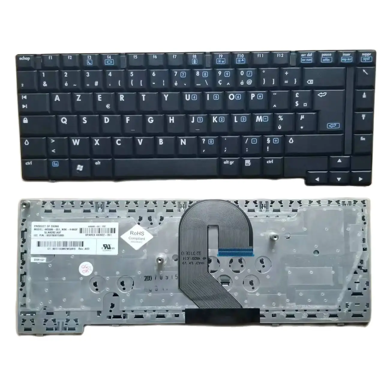 

New For HP 6510 6510B 6515B French FR Clavier Laptop Keyboard Black