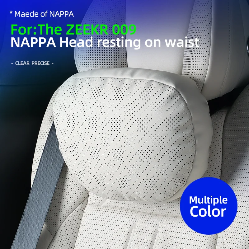 For ZEEKR 009 X 001 007 NAPPA leather material Car Headrest Neck Support Seat Lumbar Support cushion Breathable Soft Neck Pillow