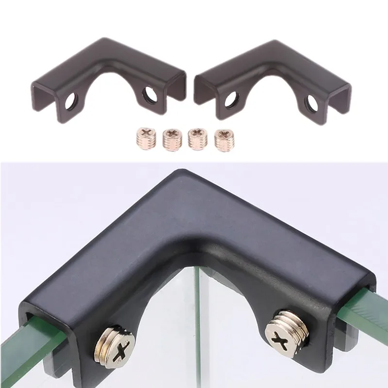 2PC 3 to 12mm Aluminum Alloy L Clamp Glass Clamps Aquarium Corner Board Holder Glass Clip Ceramic Tile Connecting DIY Cabinet