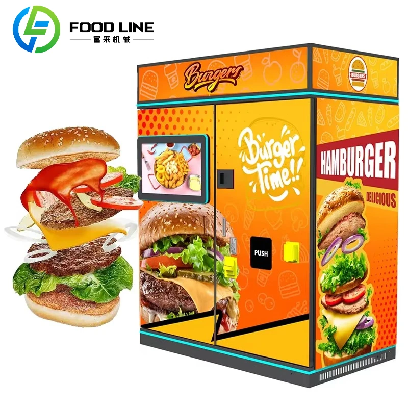 

Custom Logo Instant Hamburger Cooking Machine Automated Hamburger and Meat Vending Machine Customizable by Manufacturers