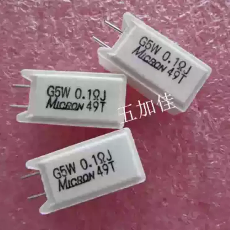 10-100pcs G5W 0.1 Ω J 5W 0.1R 5% MNG05NR10J Japanese Ceramic Non Inductive Cement Resistors