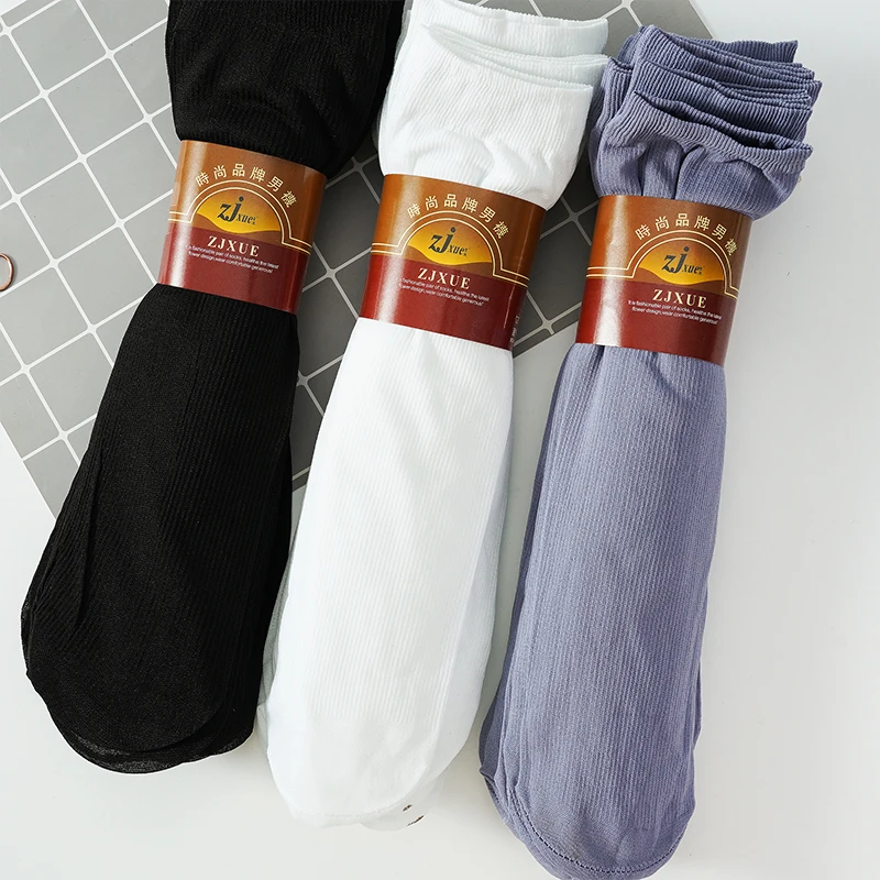 10 Pairs/Lot Pack Man Socks Set Spring Summer Thin Solid Color Business Black Casual Long Male White Adult Breathable