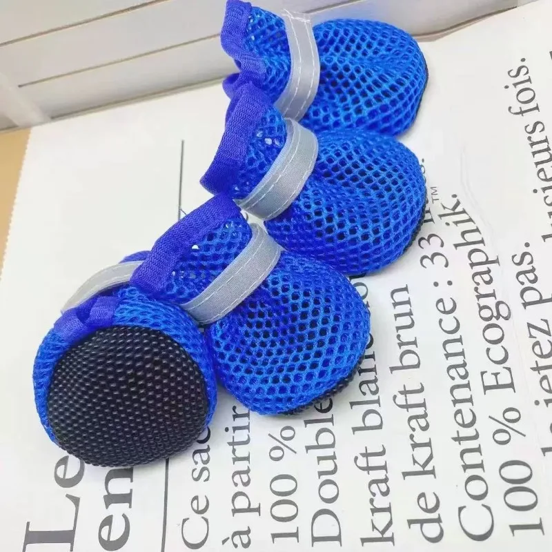 4pcs Pet Breathable Mesh Shoes Summer Anti Scald Dog Shoes Small and Medium-sized Pet Outdoor Anti Dirty Feet Four Foot Boots