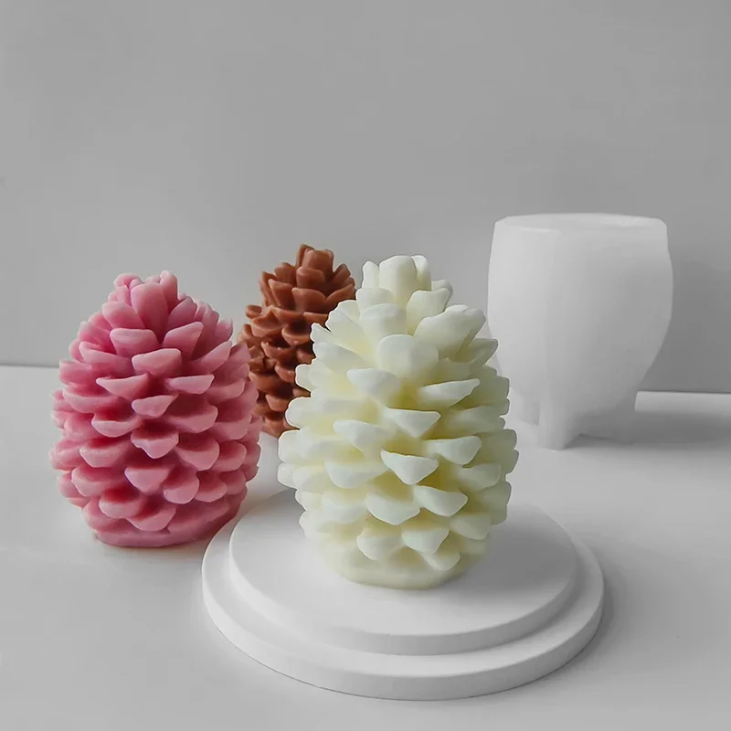 

DIY Handmade Aroma Candle Plaster Ornament Mould Christmas Decoration Candle Making Supplies 3D Pinecone Silicone Mold