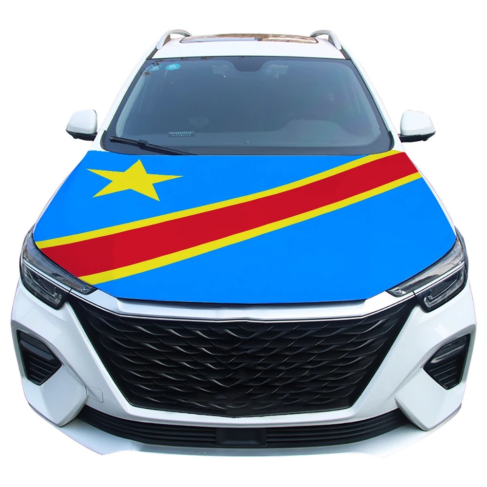 The Democratic Republic of The Congo Flag Car Engine Hood Cover Nationals Flag For Vehicle Decoration