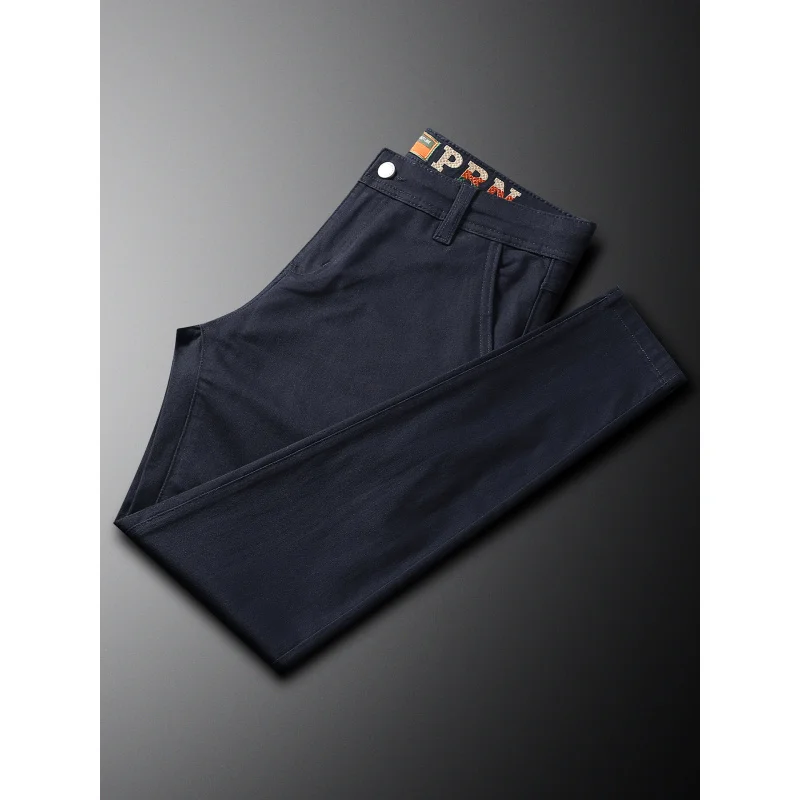 Autumn new blue jeans men's casual versatile business men's clothing elastic small straight leg pants