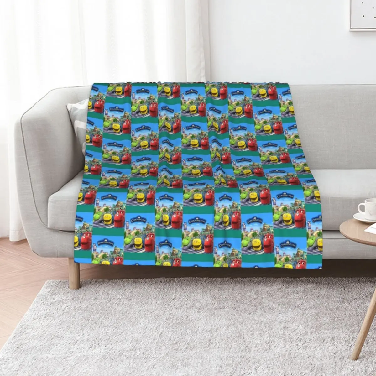 Chuggington Background Throw Blanket Cozy Throw Blanket Birthday Gift for Him Her