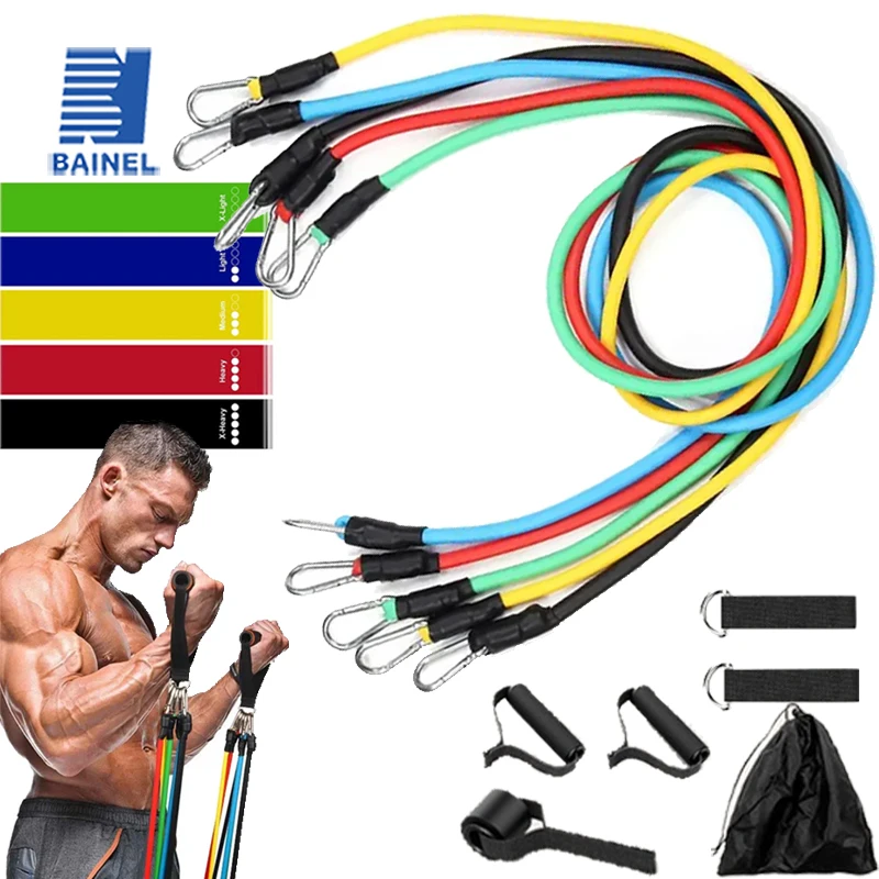 

Multifunction Fitness Tension Rope 5-Tube Elastic Yoga Pedal Puller Resistance Band Tension Rope for Stretching Abdomen Training