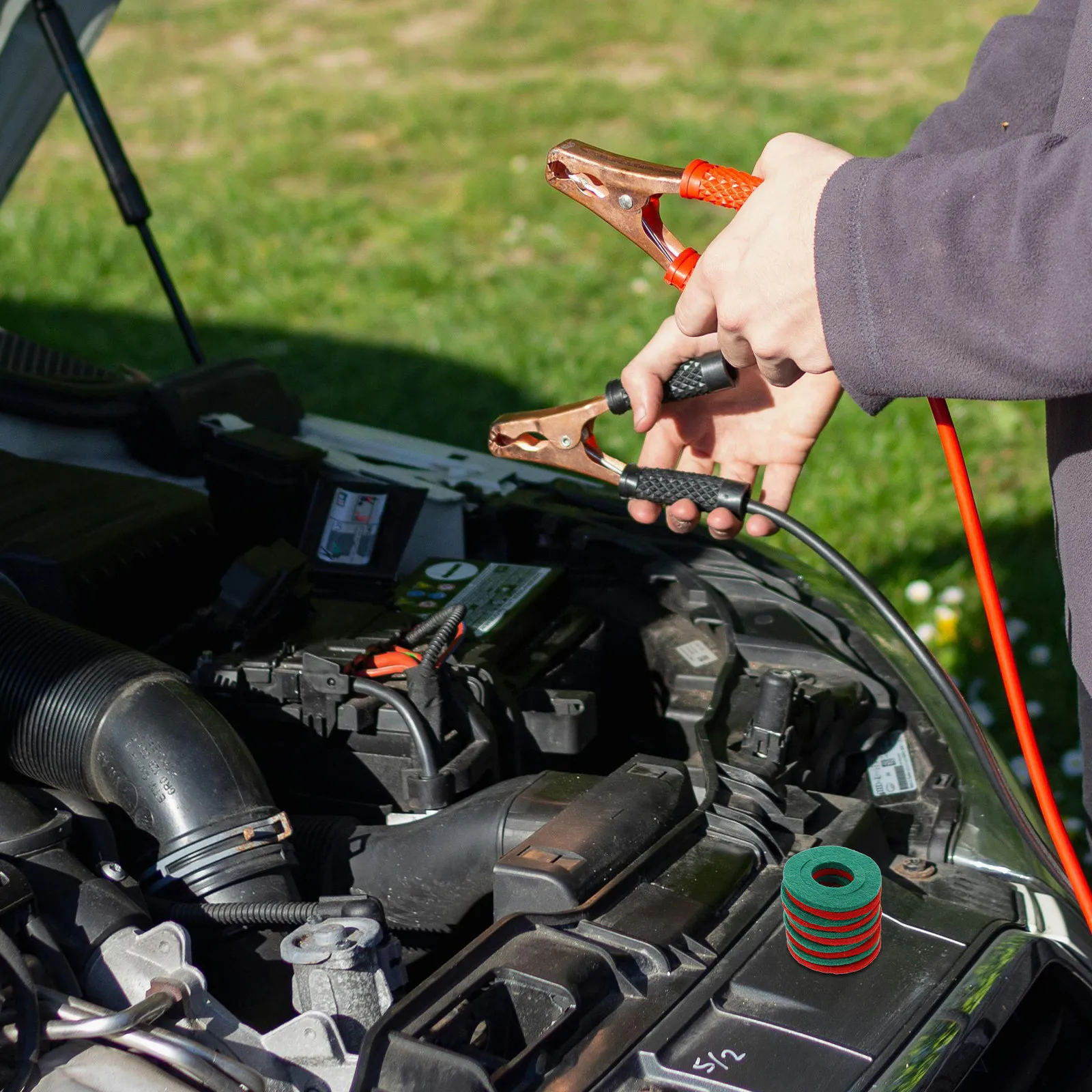 

10Pcs Terminal Protector Fiber Washers Insulating Pads for Automotive Truck Marine Terminal Maintenance