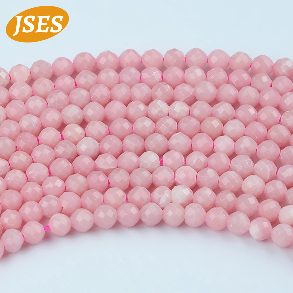 2A Natürliche Rosa Opal Facettierte Lose Raum Perlen Stein Rocailles für Schmuck Machen 2mm 4mm Armband DIY zubehör Charms