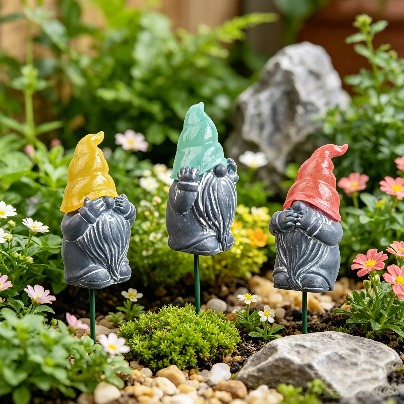 Luminous light does not listen, does not look, does not say elf resin handicraft ornament fluorescent dwarf potted plant decorat
