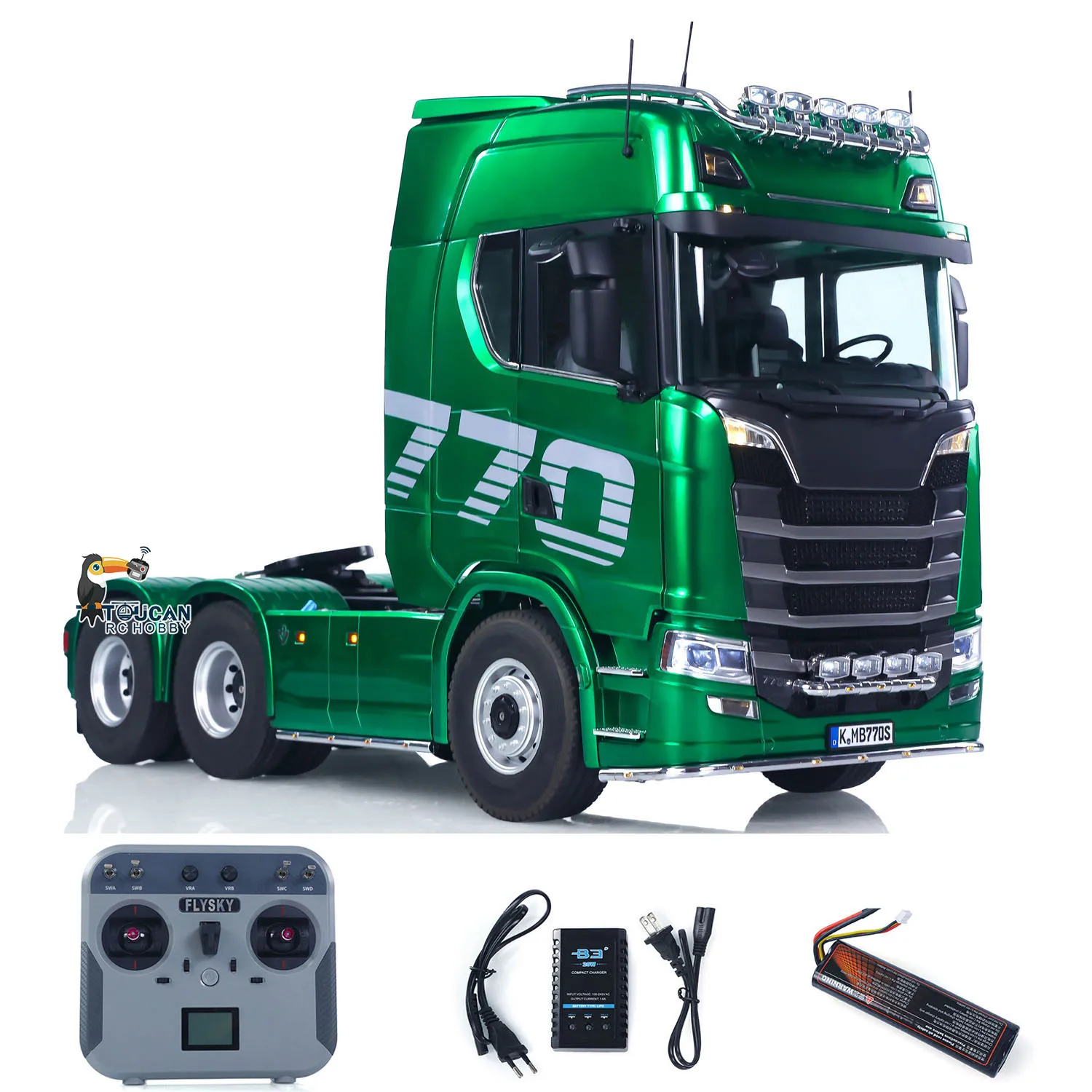 1/14 kabolite rc caminhão trator sc 770s 100 6x6 2 velocidades romote controle veículo eixo fechaduras chassi de metal ferroviário porta aberta brinquedo rtr