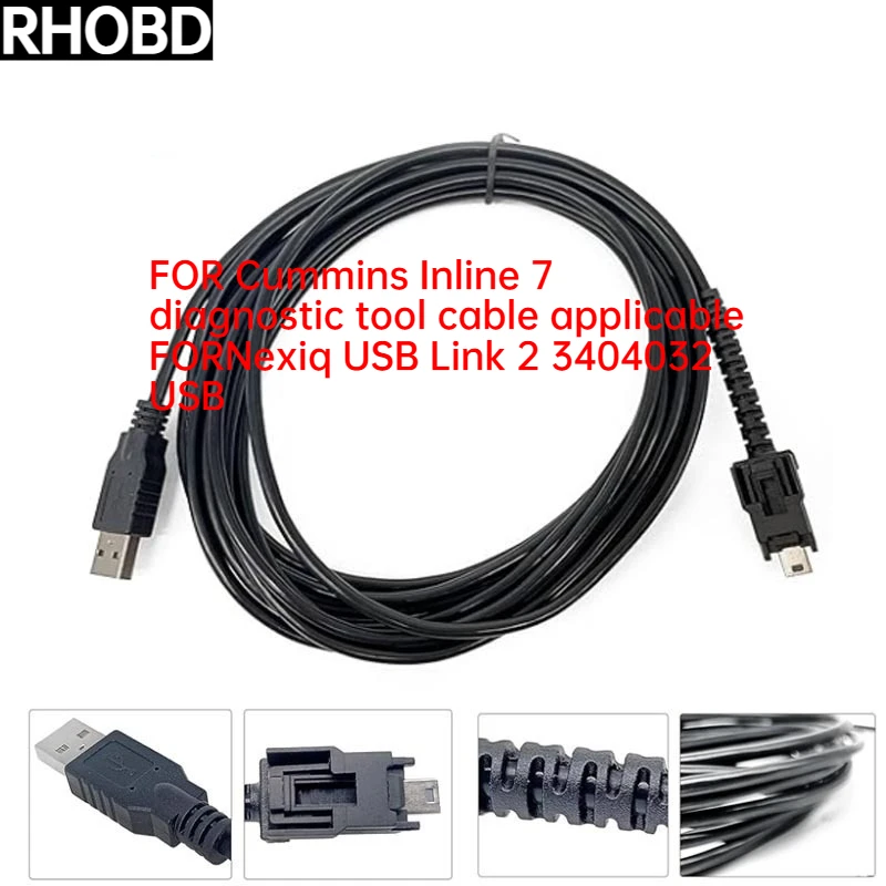 NEW 547B Cable Real Time Fault Code Reader Cable for Nexiq USB Link Automotive Engines Heavy Machinery Truck Diagnostic Cable