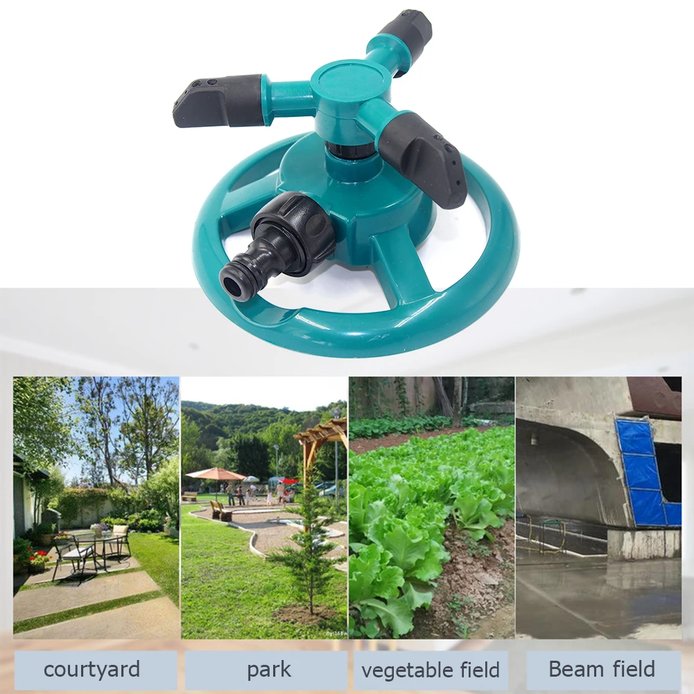 

ABS 360 Degree Rotating 3 Nozzle Garden Sprinkler Automatic Watering Grass Lawn Device Irrigation System Tools