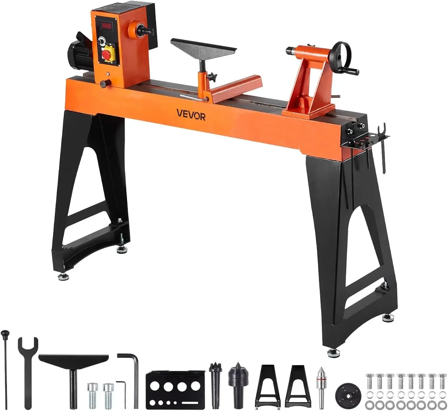 2 HP Wood Lathe, 18 x 40 Inches, 150–3200 RPM Variable Speed, Brushless DC Motor, Cast Iron Body, Tool Rest