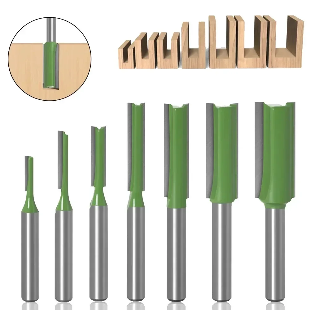 

Wood Carving Single Double Flute Straight Router Bit, 6MM Shank Milling Cutter, Industrial Quality, Anti Kickback Design