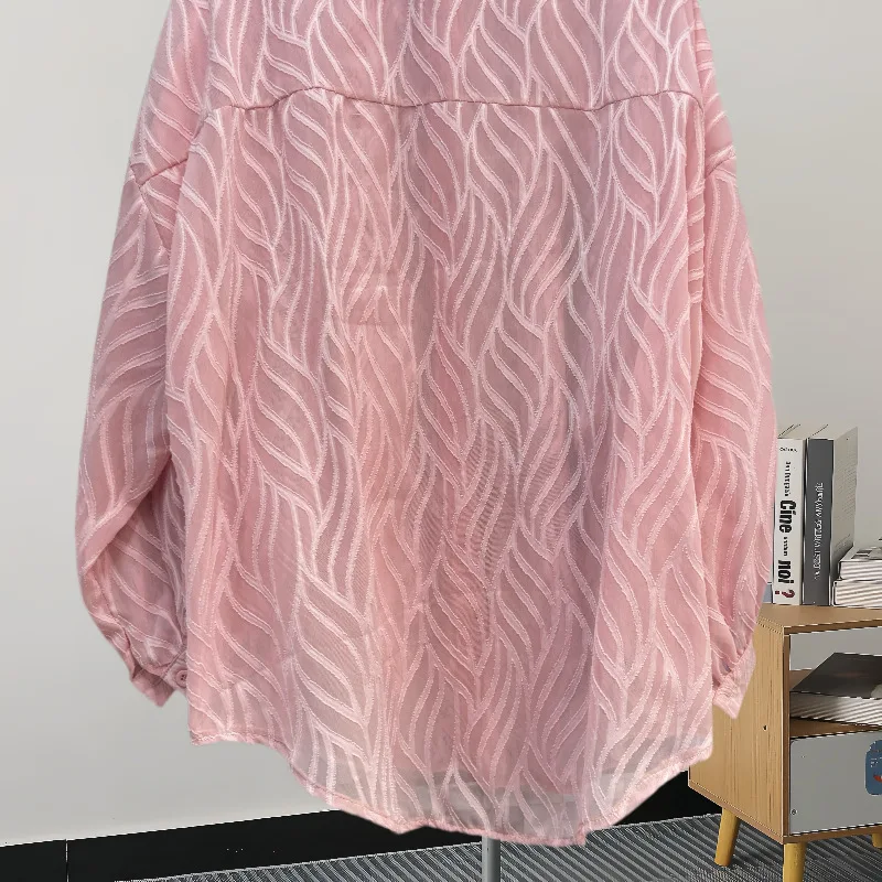 2025 New Spring All-match Long Sleeve Women Blouses Luxury Beads Sequins Mid-long Loose Cardigans Top Casual Sunscreen Shirts