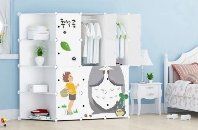 children Folding Storage Closet Cartoon Children's children Plastic Assembly