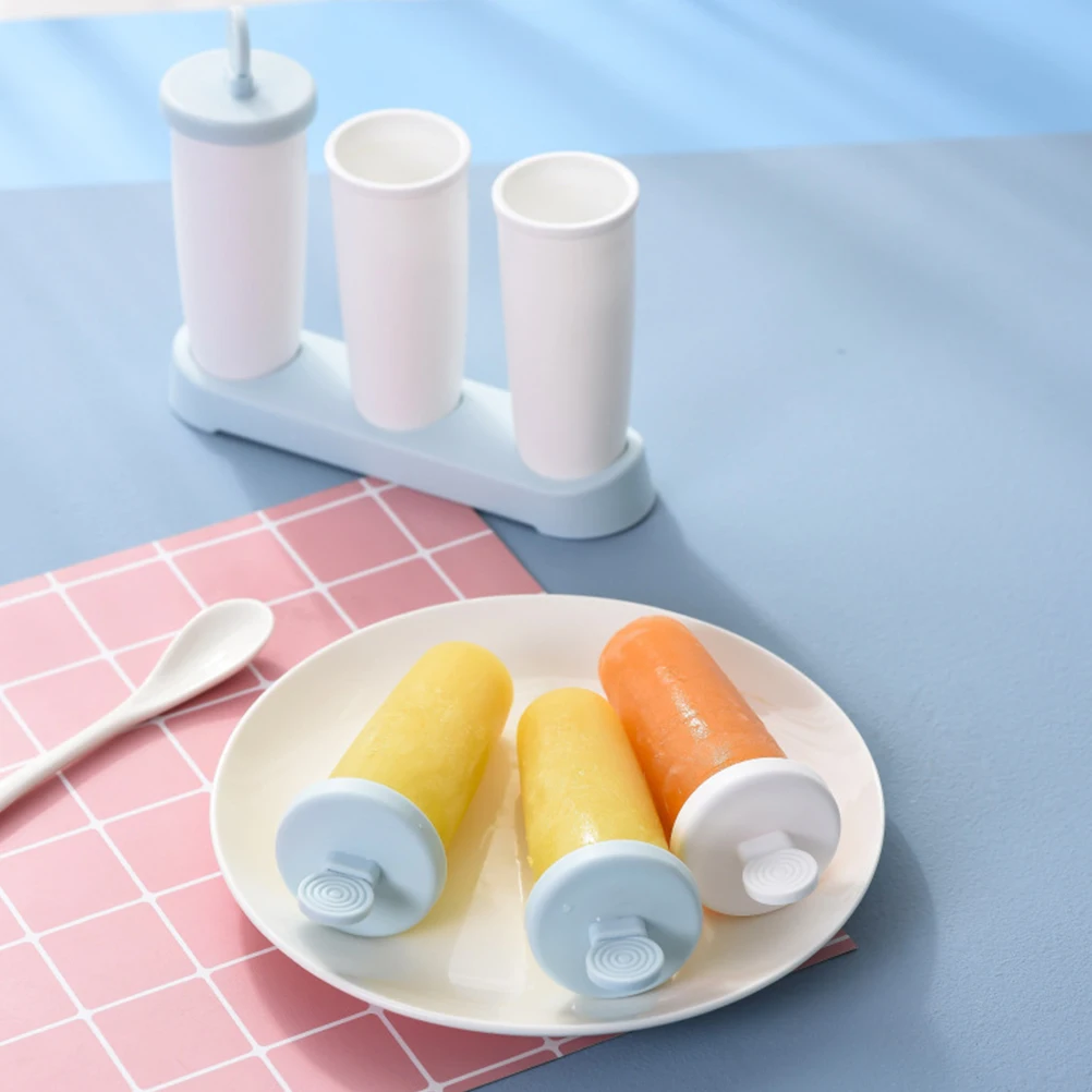 

2pcs Popsicle Mold Homemade Ice Cream Mold DIY Lollipop Shape Ice Mold Ice Making Equipment for Home Kitchen Use (Blue + White )