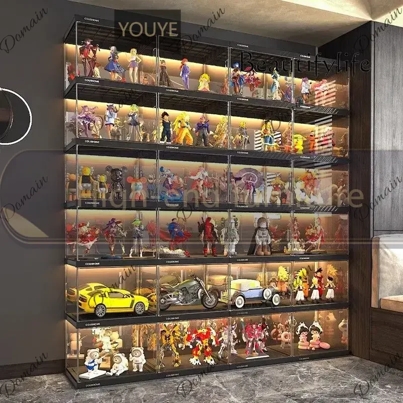 PJX LEGO Figure Display Cabinet Household Transparent Storage Cabinet Multi-layer Large Capacity Up to Dust-proof Shelf