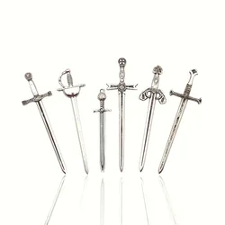 Vintage-Inspired Alloy Sword & Knife Bookmarks Set-6 Unique Styles Perfect for DIY Jewelry and Crafts Includes Hobbyist's Choice