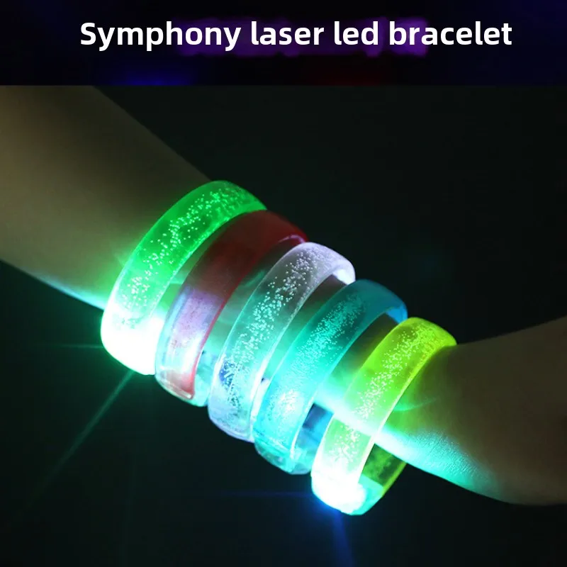 Acrylic LED Flash Bracelet with Lights Luminous Bangle Colorful Color Changing Children Toys Bar Concert Glow in the Dark Toys